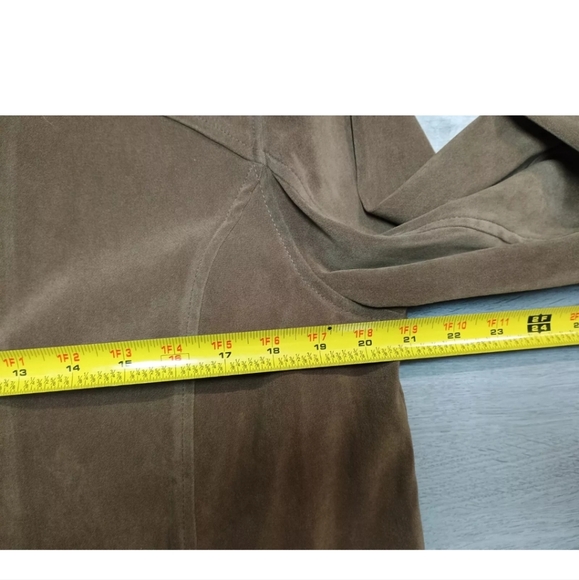 Orvis Women's Full Zip suede feel Jacket Olive Green Tan Size 14 - Picture 8 of 11